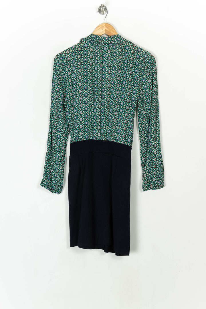 Robe Fleurie Verte et Noire - Taille S/36 de la marque La Fée Maraboutée | PARAD120265 - Vendu par Paradigme - Image 5
