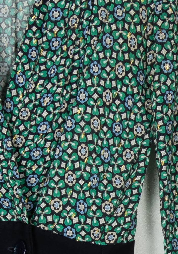 Robe Fleurie Verte et Noire - Taille S/36 de la marque La Fée Maraboutée | PARAD120265 - Vendu par Paradigme - Image 3