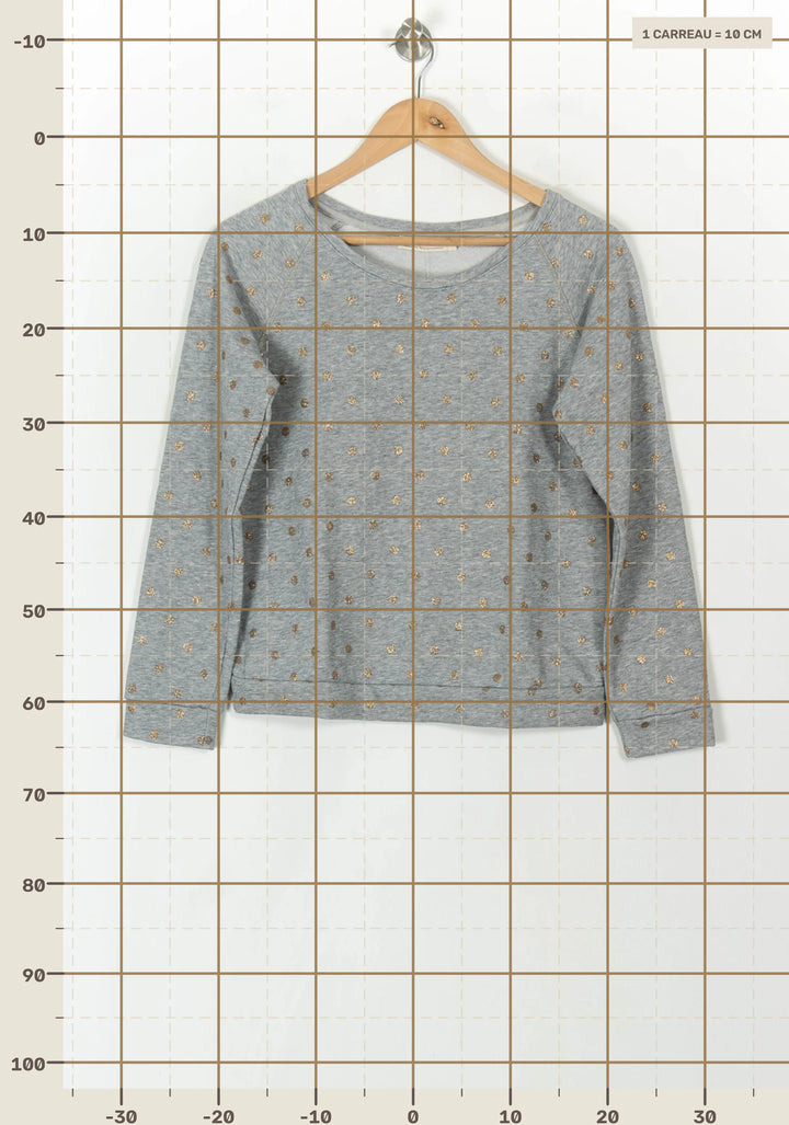Sweat Gris et Doré - Taille S/36 de la marque La Petite Etoile | PARAD120267 - Vendu par Paradigme - Image 4