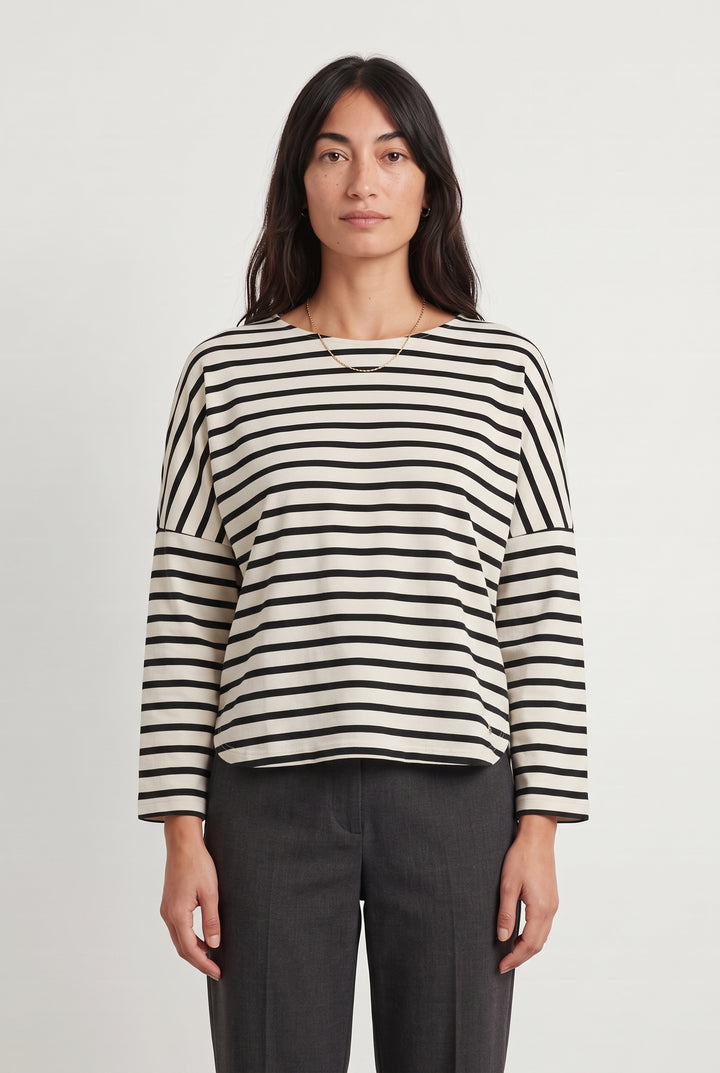 Marinière Blanche et Noire - Taille M/38 de la marque Des petits hauts | PARAD120277 - Vendu par Paradigme - Image 1