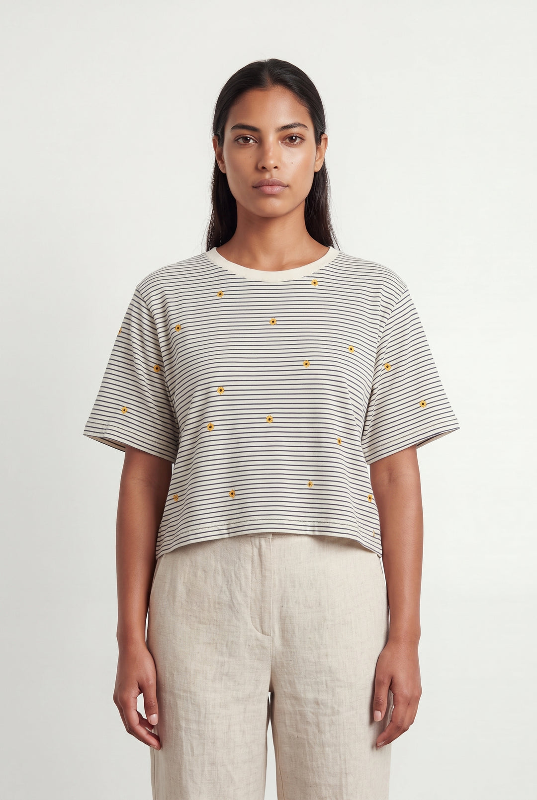 Tee-shirt Rayé Blanc et Noir - Taille L/40 de la marque Des petits hauts | PARAD120279 - Vendu par Paradigme - Image 1