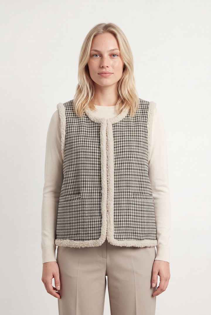 Gilet Sans Manches Beige et Noir - Taille L/40 de la marque Ekyog | PARAD120285 - Vendu par Paradigme - Image 1