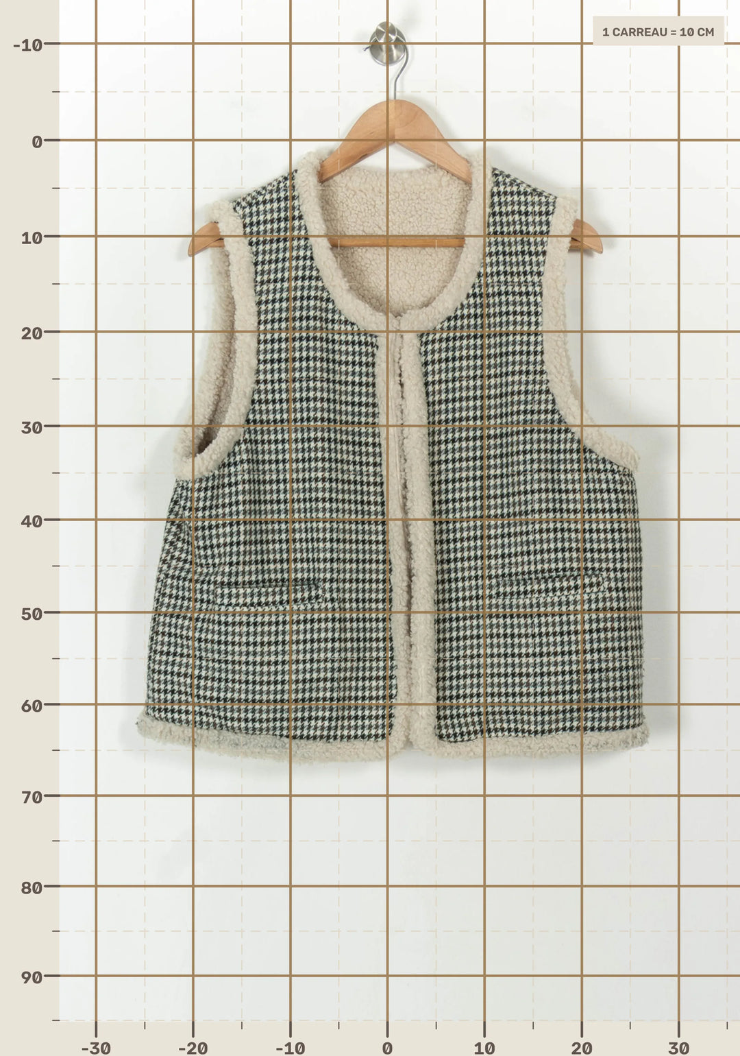 Gilet Sans Manches Beige et Noir - Taille L/40 de la marque Ekyog | PARAD120285 - Vendu par Paradigme - Image 4