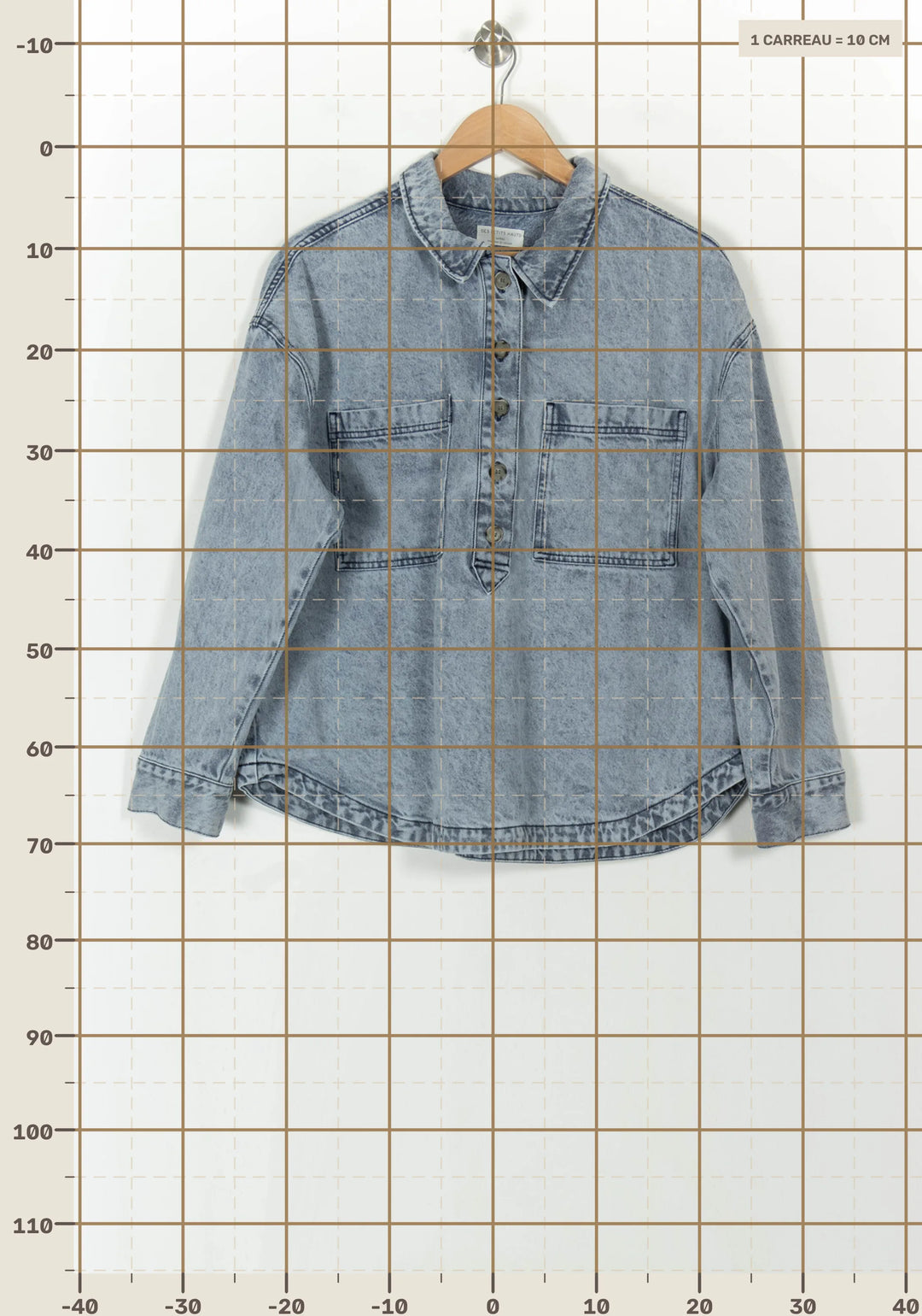 Chemise Bleue - Taille L/40 de la marque Des petits hauts | PARAD120290 - Vendu par Paradigme - Image 4