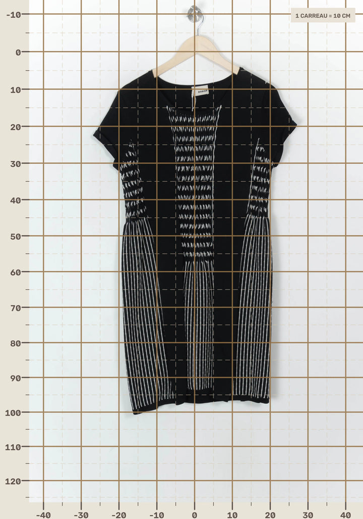 Robe Midi Noire et Blanche - Taille L/40 de la marque Rodier | PARAD120297 - Vendu par Paradigme - Image 4