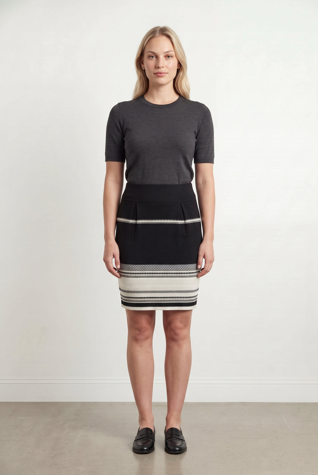 Jupe Courte Noire et Blanche - Taille L/40 de la marque Rodier | PARAD120298 - Vendu par Paradigme - Image 1