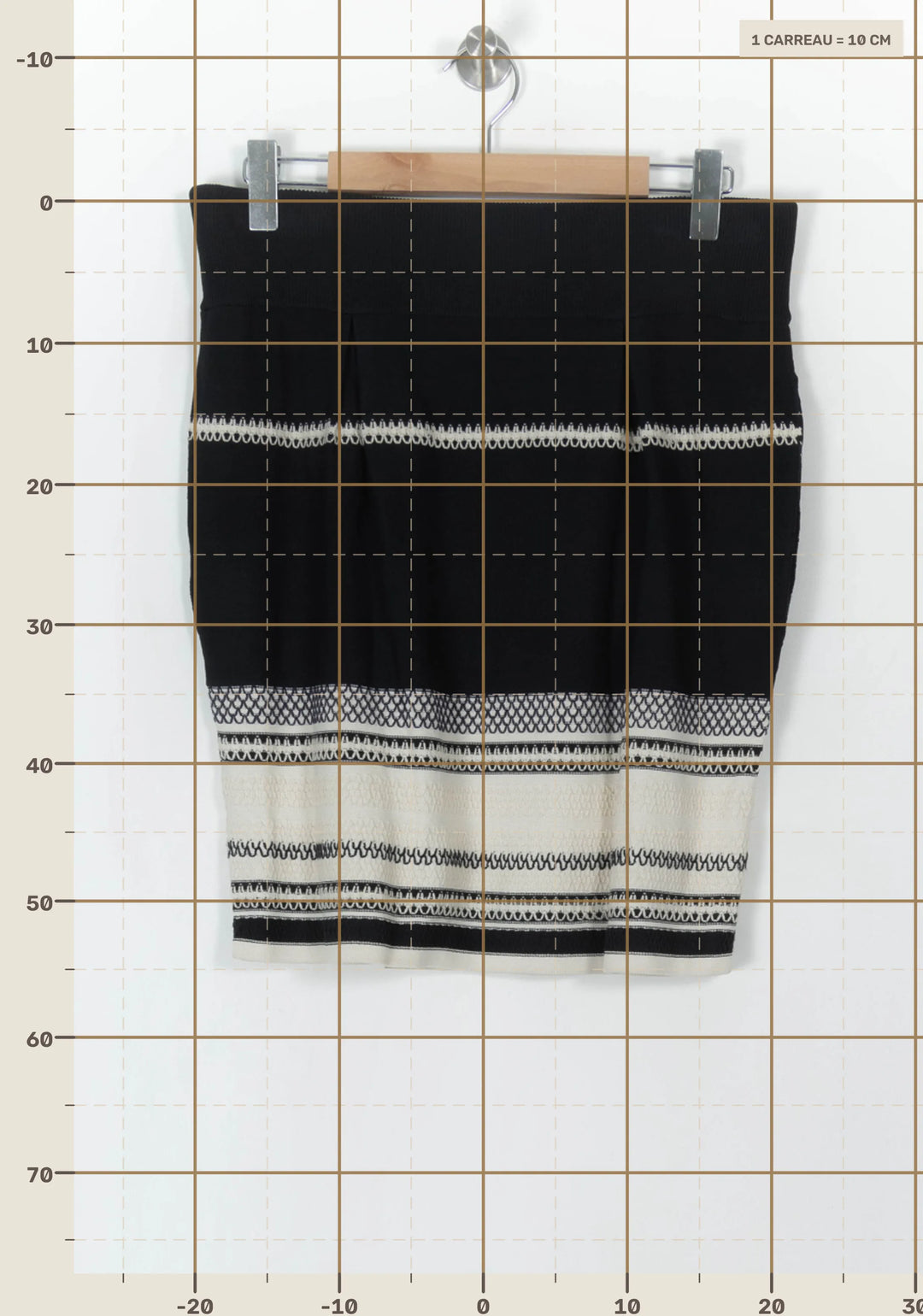 Jupe Courte Noire et Blanche - Taille L/40 de la marque Rodier | PARAD120298 - Vendu par Paradigme - Image 4