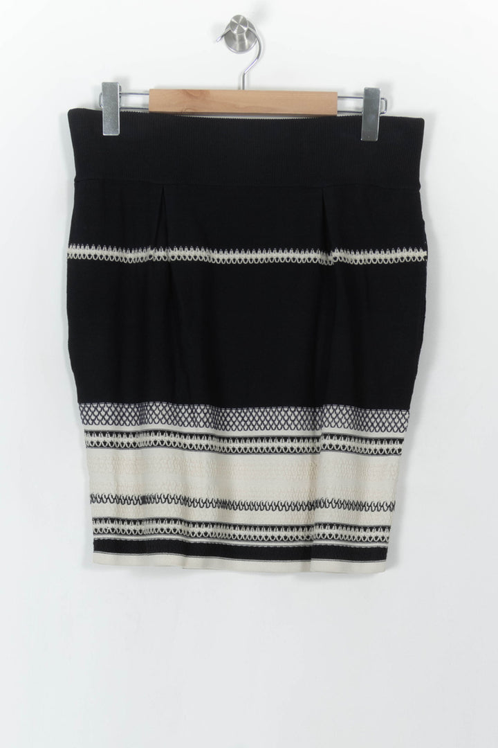Jupe Courte Noire et Blanche - Taille L/40 de la marque Rodier | PARAD120298 - Vendu par Paradigme - Image 2