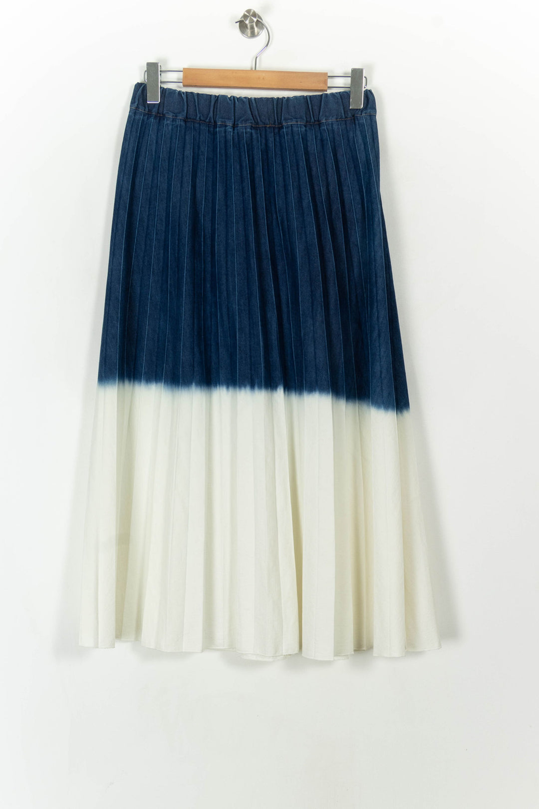 Jupe Plissée Bleu et Blanche - Taille L/40 de la marque La Fée Maraboutée | PARAD120304 - Vendu par Paradigme - Image 5