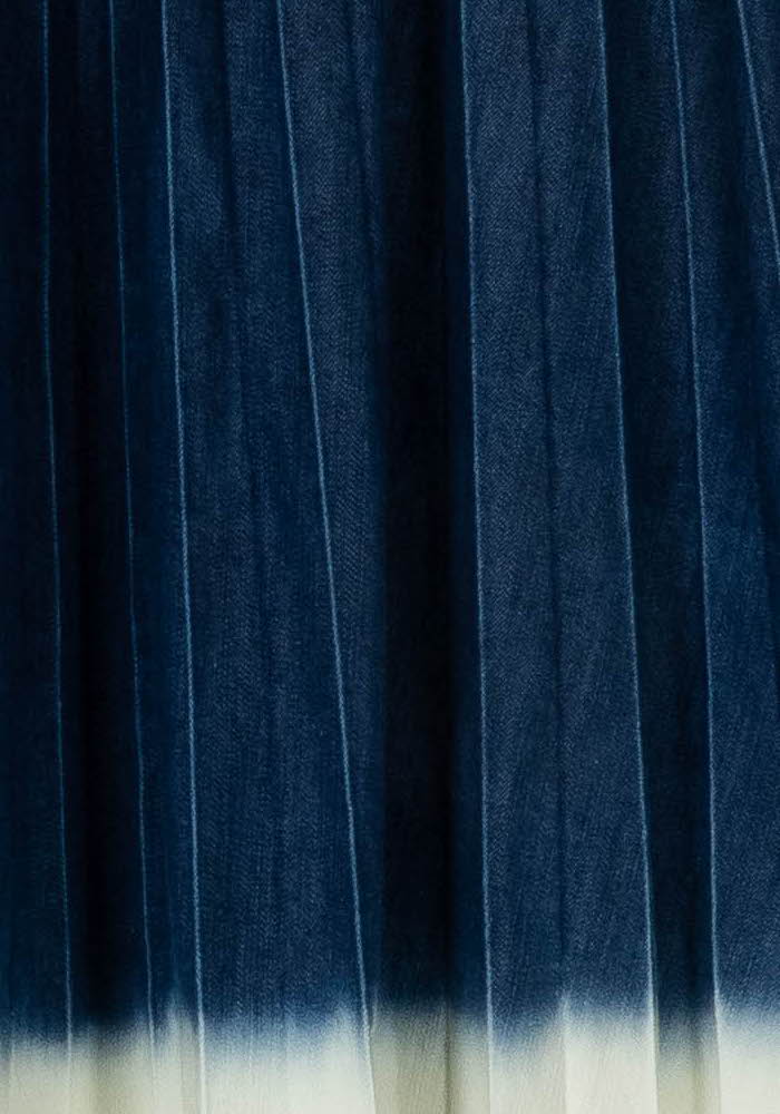 Jupe Plissée Bleu et Blanche - Taille L/40 de la marque La Fée Maraboutée | PARAD120304 - Vendu par Paradigme - Image 3