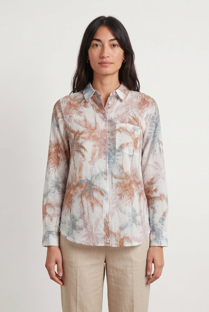 Chemisier Beige et Bleu - Taille M/38 de la marque La Fée Maraboutée | PARAD120307 - Vendu par Paradigme - Image 1