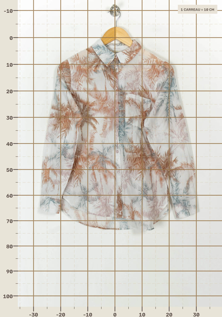 Chemisier Beige et Bleu - Taille M/38 de la marque La Fée Maraboutée | PARAD120307 - Vendu par Paradigme - Image 4
