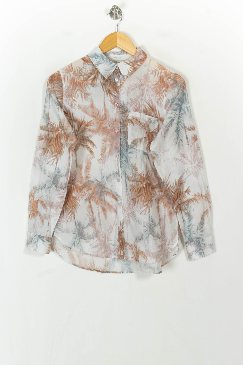 Chemisier Beige et Bleu - Taille M/38 de la marque La Fée Maraboutée | PARAD120307 - Vendu par Paradigme - Image 2