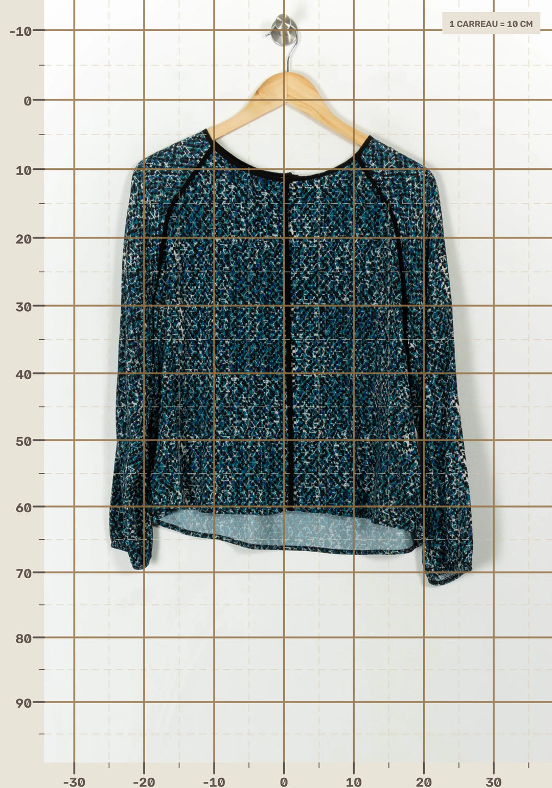 Blouse Bleue - Taille M/38 de la marque La Fée Maraboutée | PARAD120308 - Vendu par Paradigme - Image 4
