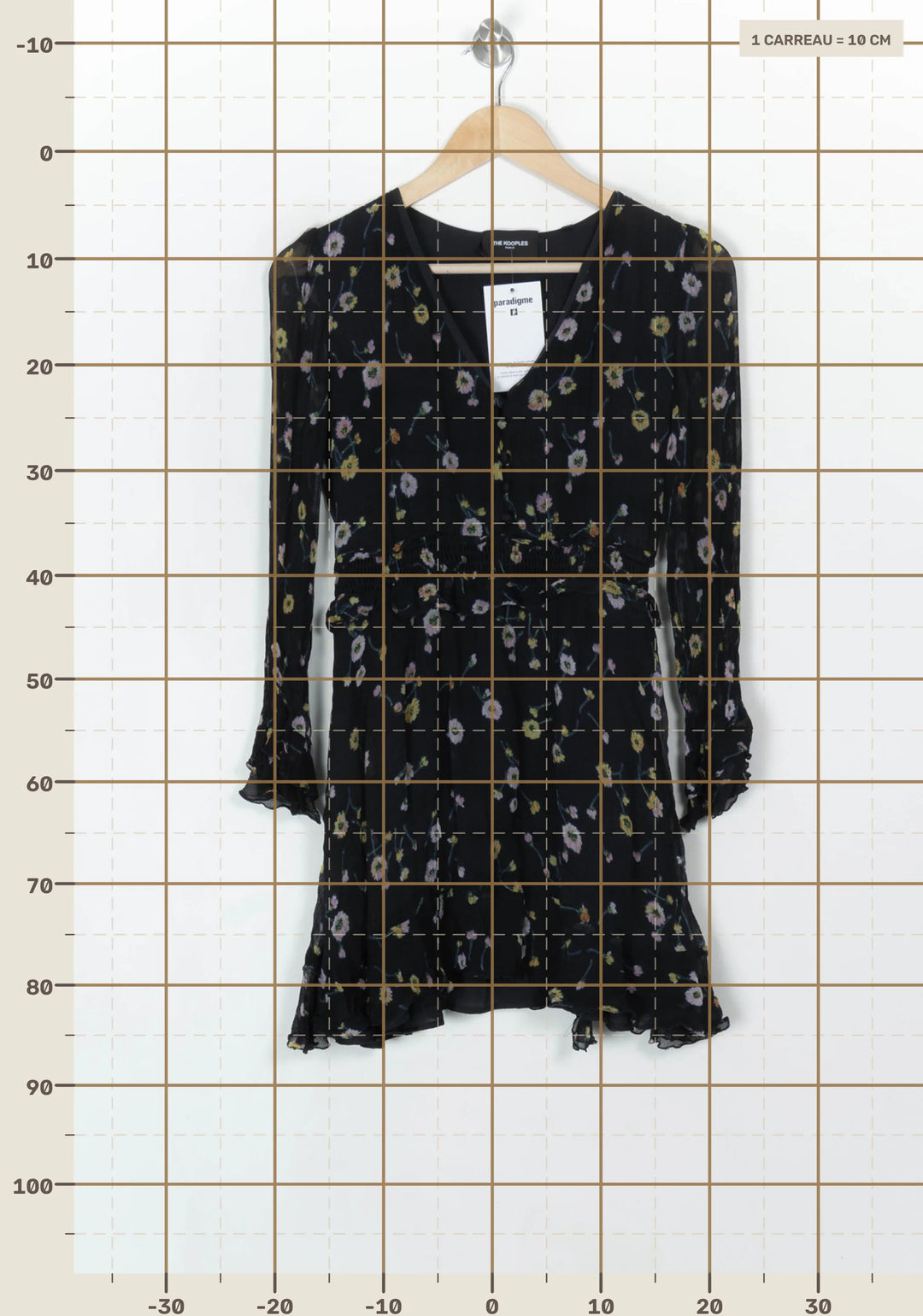Robe Fleurie Noire et Jaune - Taille S/36 de la marque The Kooples | PARAD120320 - Vendu par Paradigme - Image 4