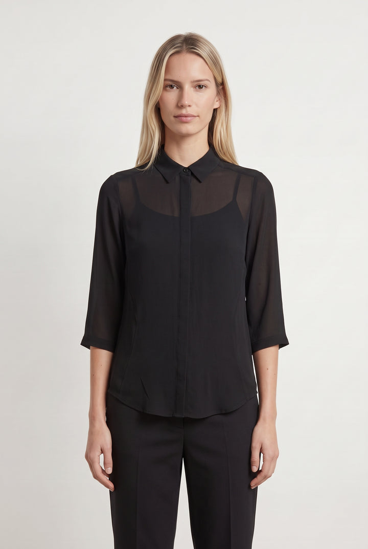 Chemise Noire - Taille XS/34 de la marque The Kooples | PARAD120322 - Vendu par Paradigme - Image 1