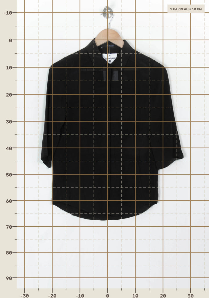 Chemise Noire - Taille XS/34 de la marque The Kooples | PARAD120322 - Vendu par Paradigme - Image 4