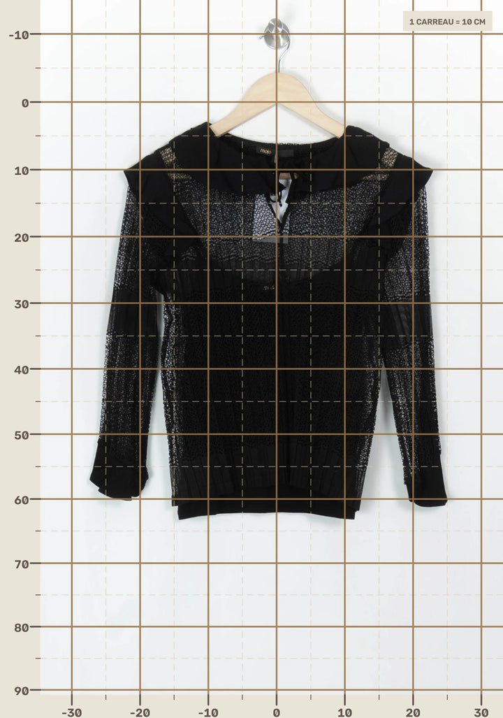 Blouse Noire - Taille S/36 de la marque Maje | PARAD120323 - Vendu par Paradigme - Image 4