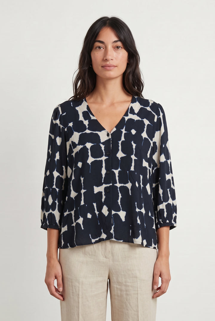 Blouse Bleu et Blanc - Taille M/38 de la marque La Fée Maraboutée | PARAD120325 - Vendu par Paradigme - Image 1