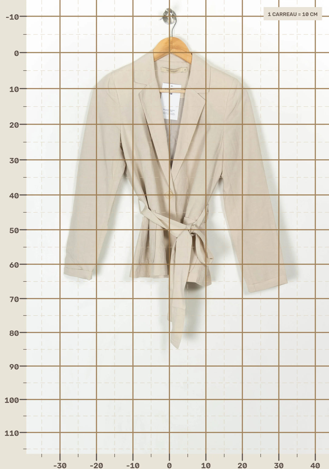 Blazer Beige - Taille S/36 de la marque La Fée Maraboutée | PARAD120327 - Vendu par Paradigme - Image 4