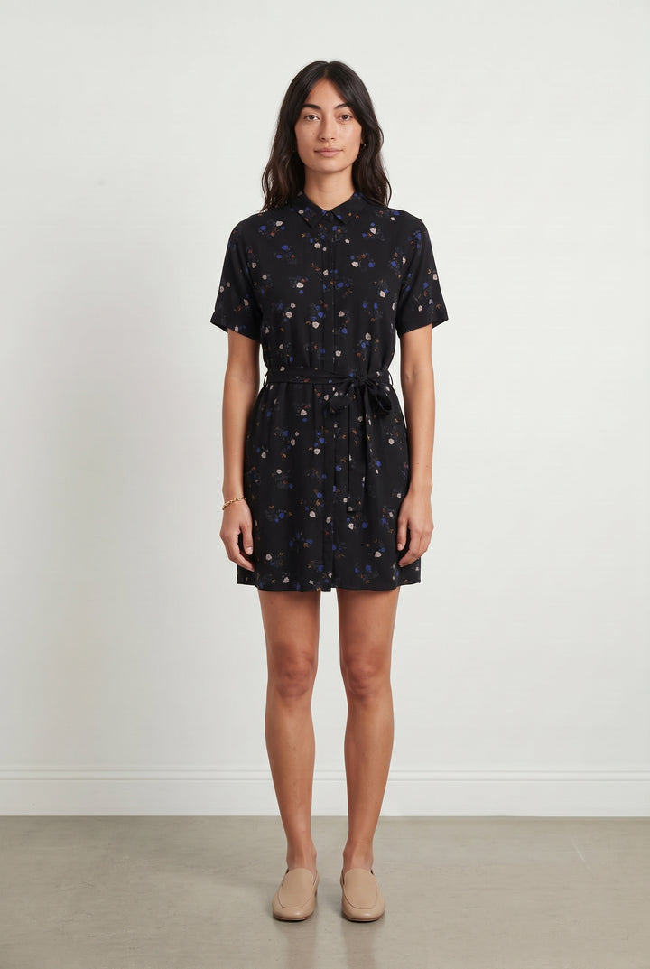 Robe Chemise Noire et Bleue - Taille S/36 de la marque Sessùn | PARAD120338 - Vendu par Paradigme - Image 1