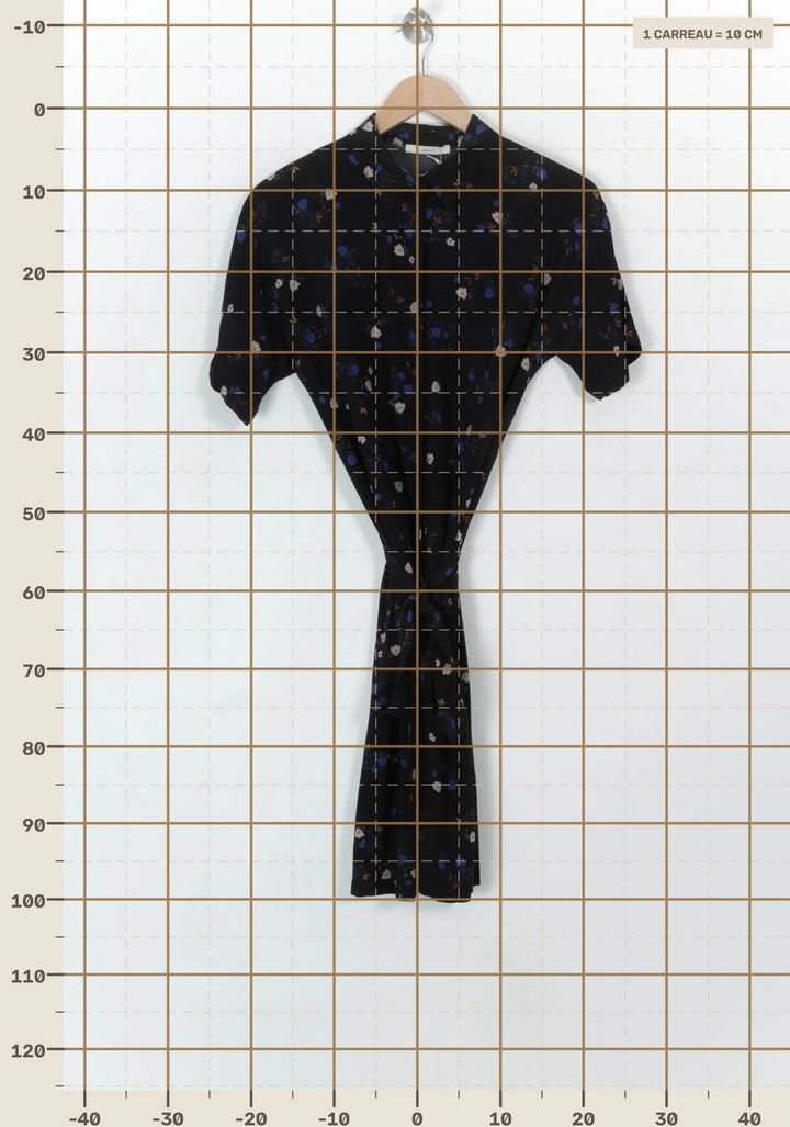 Robe Chemise Noire et Bleue - Taille S/36 de la marque Sessùn | PARAD120338 - Vendu par Paradigme - Image 4
