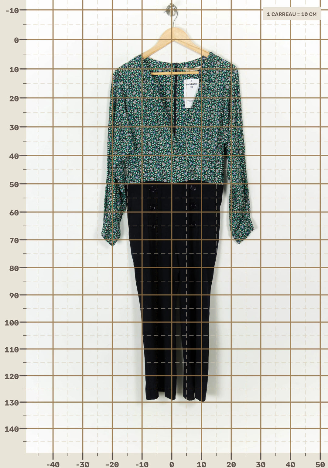 Combinaison Verte et Noire - Taille M/38 de la marque La Fée Maraboutée | PARAD120348 - Vendu par Paradigme - Image 4