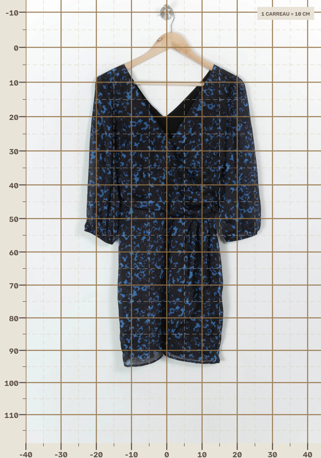 Robe Portefeuille Bleu et Noir - Taille S/36 de la marque IKKS | PARAD120354 - Vendu par Paradigme - Image 4