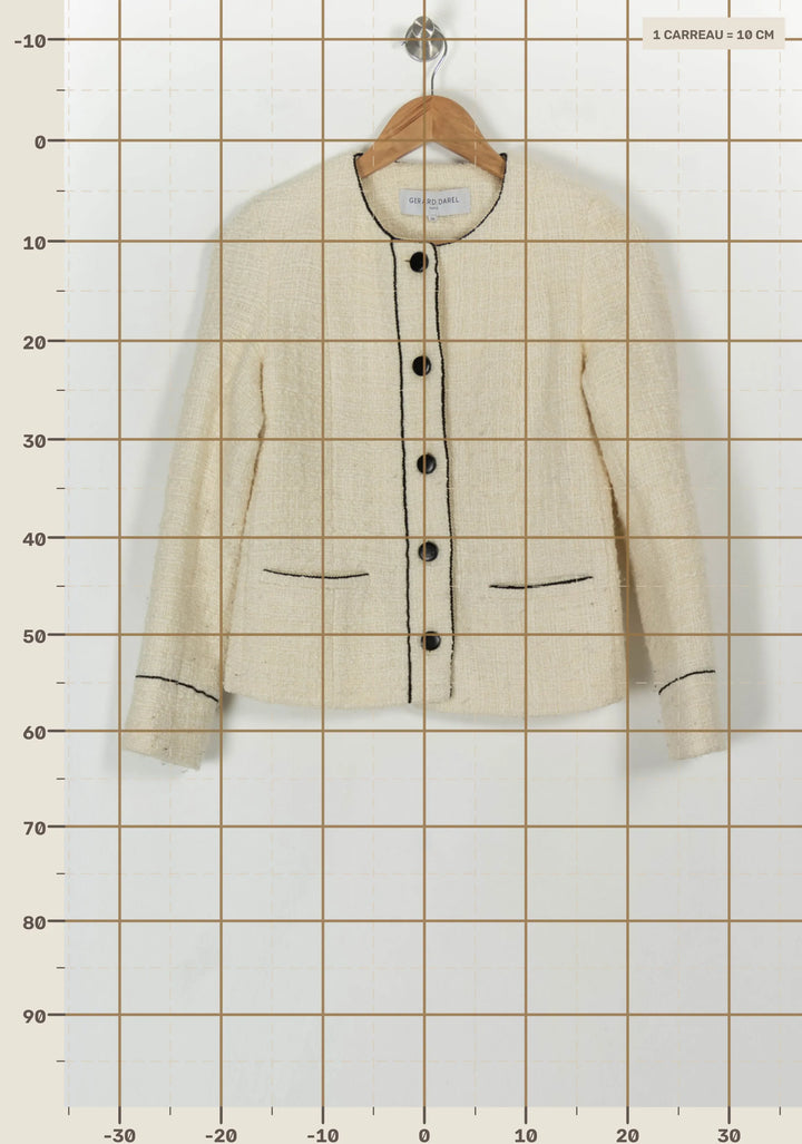 Veste Blanche et Noire - Taille M/38 de la marque Gerard Darel | PARAD120360 - Vendu par Paradigme - Image 4