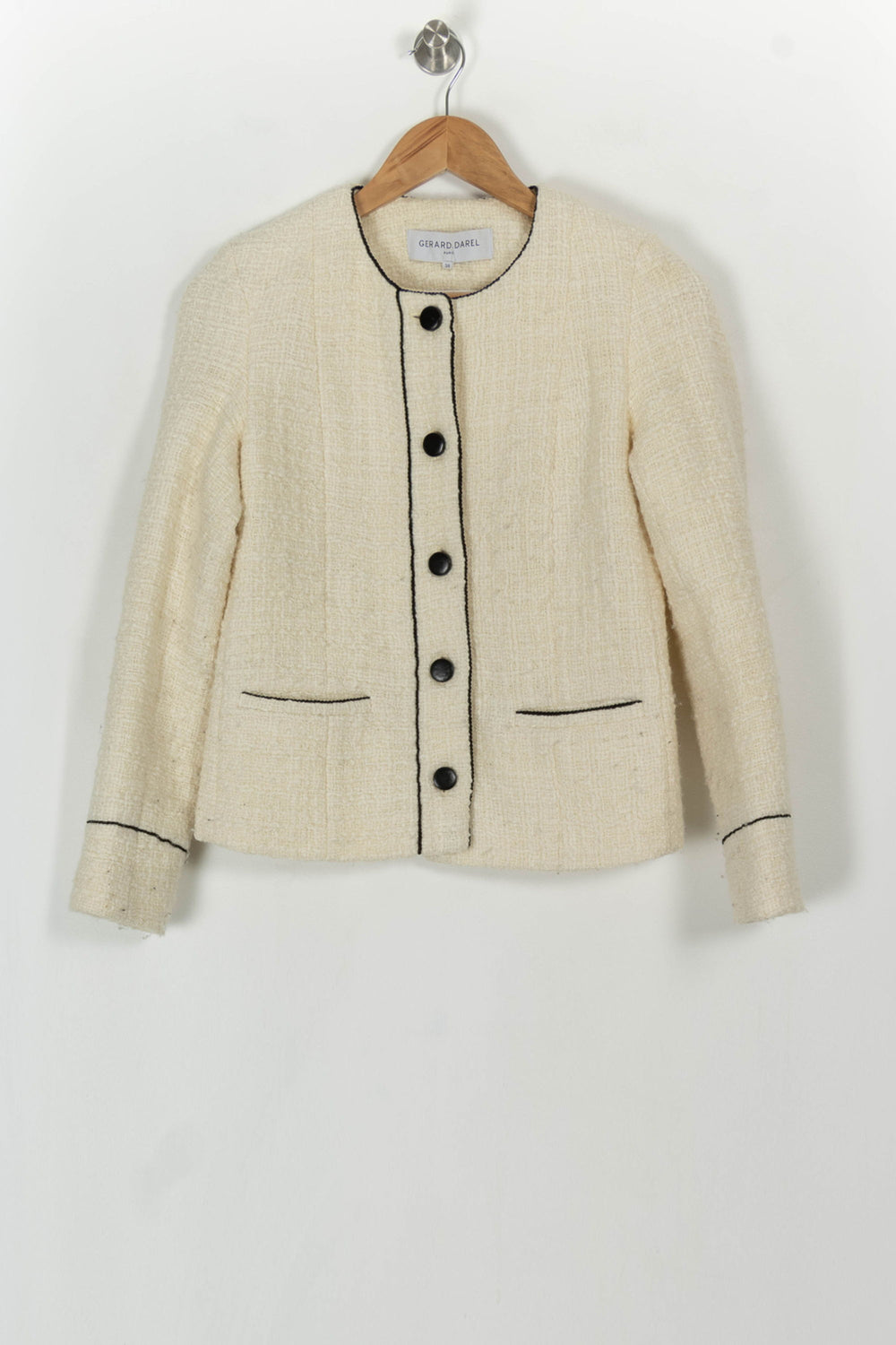 Veste Blanche et Noire - Taille M/38 de la marque Gerard Darel | PARAD120360 - Vendu par Paradigme - Image 2