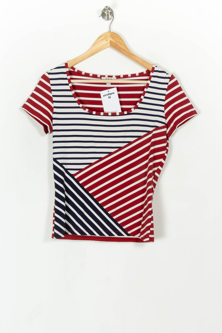 Tee-shirt Rayé Rouge Blanc et Bleu - Taille L/40 de la marque Maison 123 | PARAD120363 - Vendu par Paradigme - Image 2