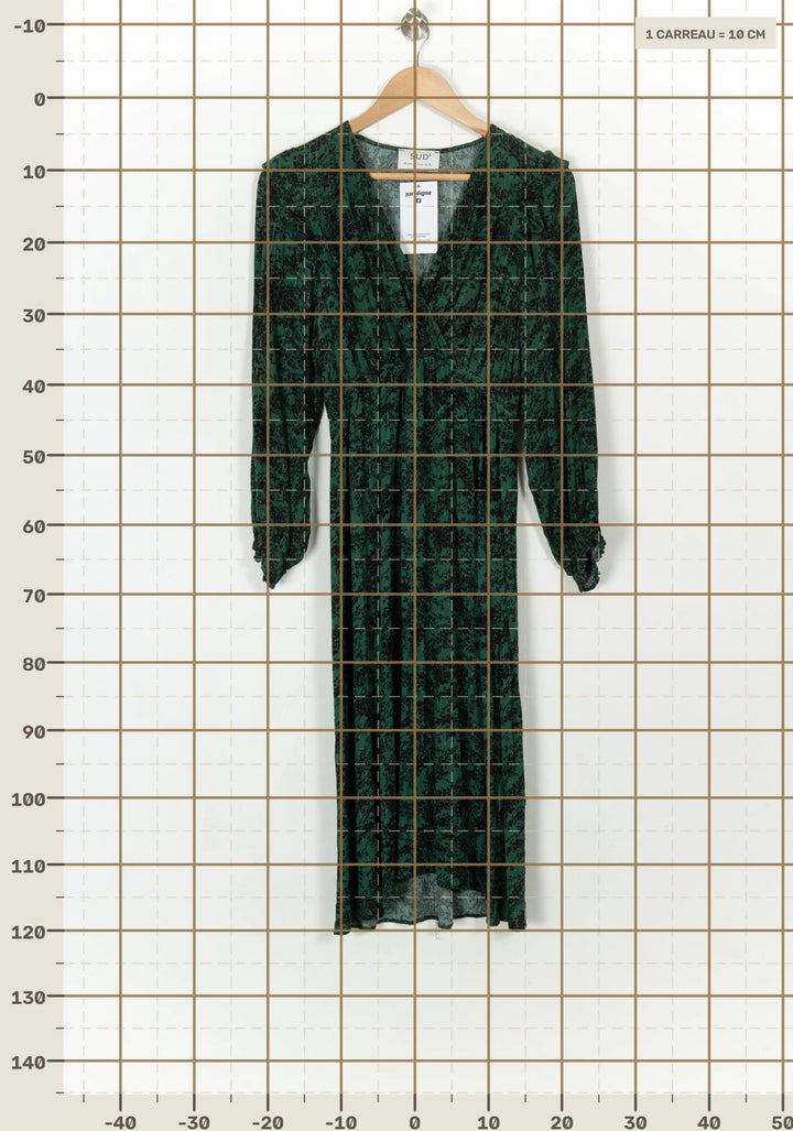 Robe Longue Verte et Noire - Taille M/38 de la marque Sud express | PARAD120364 - Vendu par Paradigme - Image 4