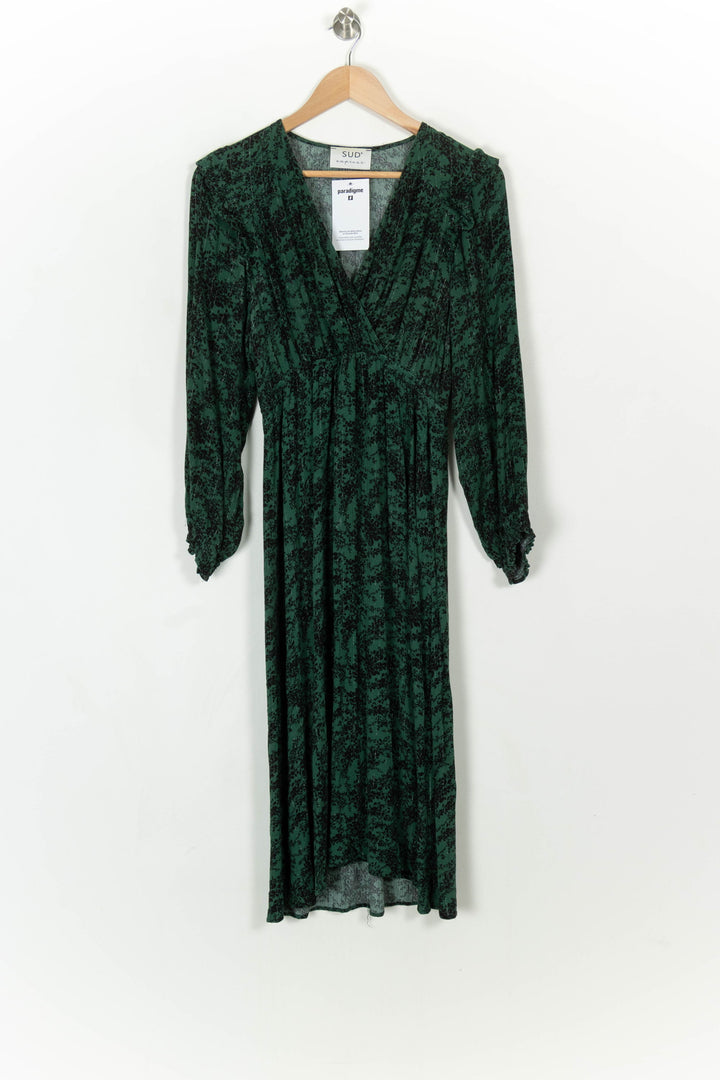 Robe Longue Verte et Noire - Taille M/38 de la marque Sud express | PARAD120364 - Vendu par Paradigme - Image 2