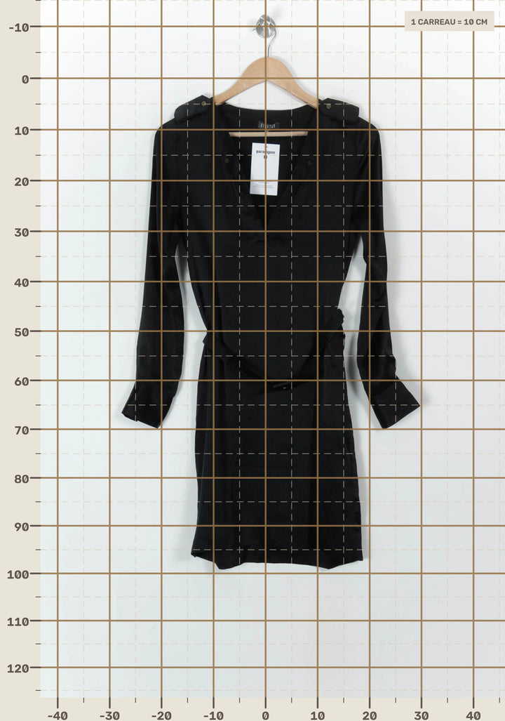 Robe Chemise Noire - Taille S/36 de la marque Claudie Pierlot | PARAD120374 - Vendu par Paradigme - Image 4