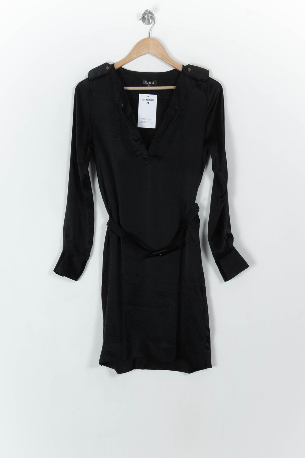 Robe Chemise Noire - Taille S/36 de la marque Claudie Pierlot | PARAD120374 - Vendu par Paradigme - Image 2