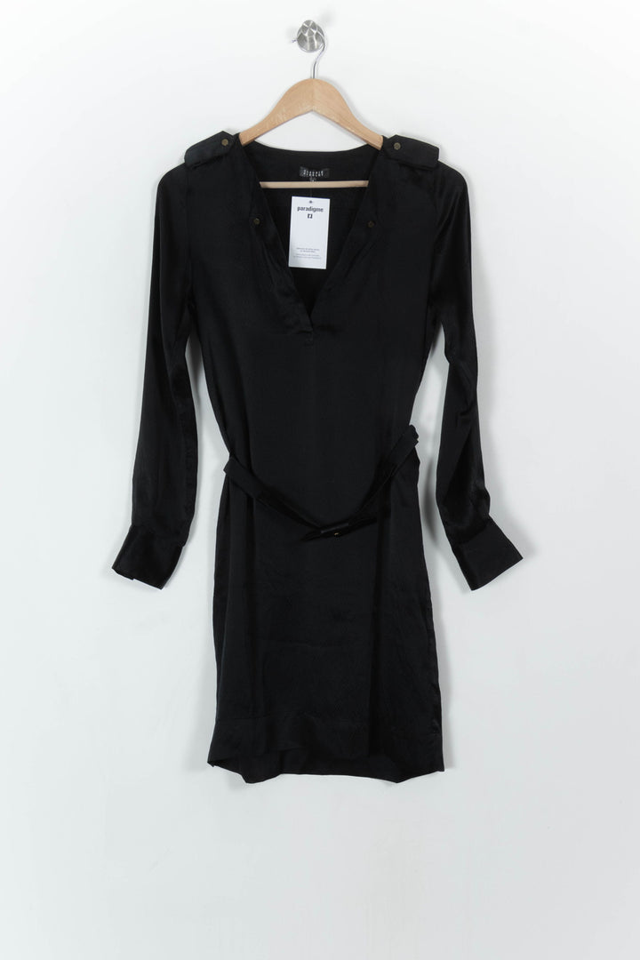 Robe Chemise Noire - Taille S/36 de la marque Claudie Pierlot | PARAD120374 - Vendu par Paradigme - Image 2