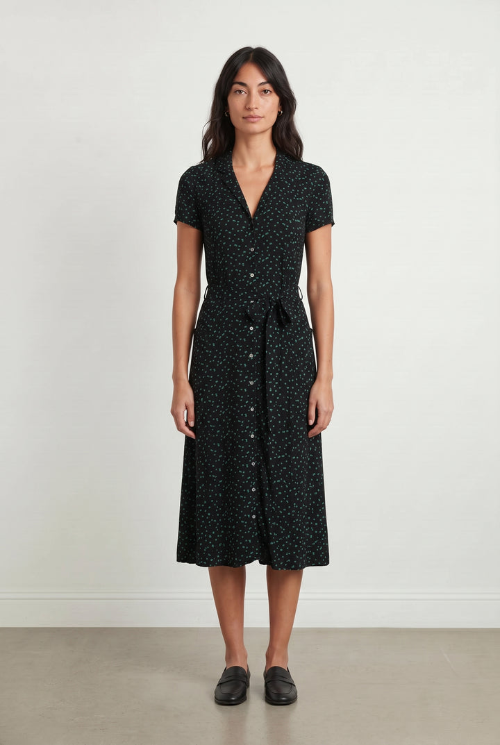 Robe Chemise Noire et Verte - Taille S/36 de la marque Karl Marc John | PARAD120375 - Vendu par Paradigme - Image 1