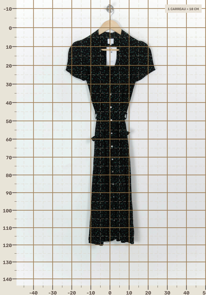 Robe Chemise Noire et Verte - Taille S/36 de la marque Karl Marc John | PARAD120375 - Vendu par Paradigme - Image 4