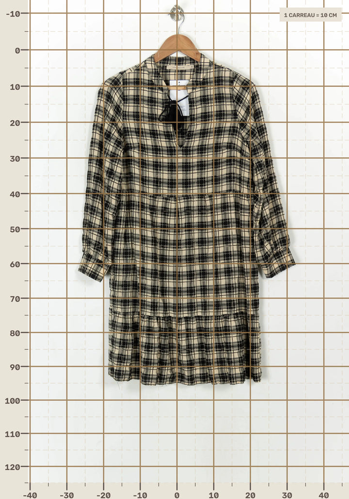 Robe Chemise Noire et Beige - Taille S/36 de la marque La Fée Maraboutée | PARAD120377 - Vendu par Paradigme - Image 4