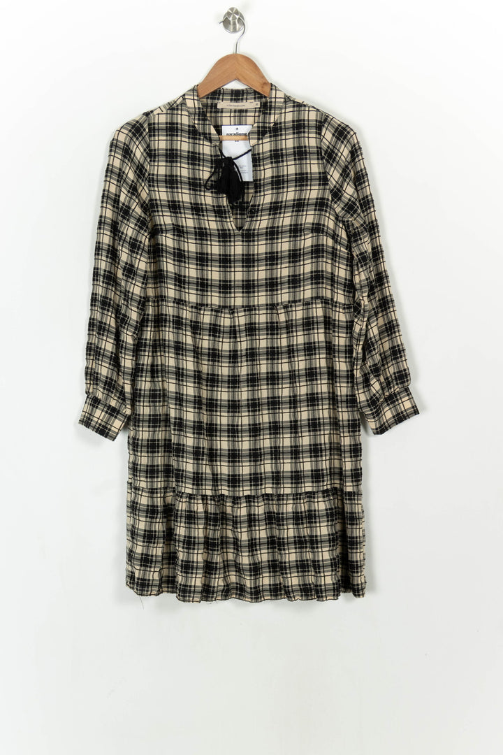 Robe Chemise Noire et Beige - Taille S/36 de la marque La Fée Maraboutée | PARAD120377 - Vendu par Paradigme - Image 2