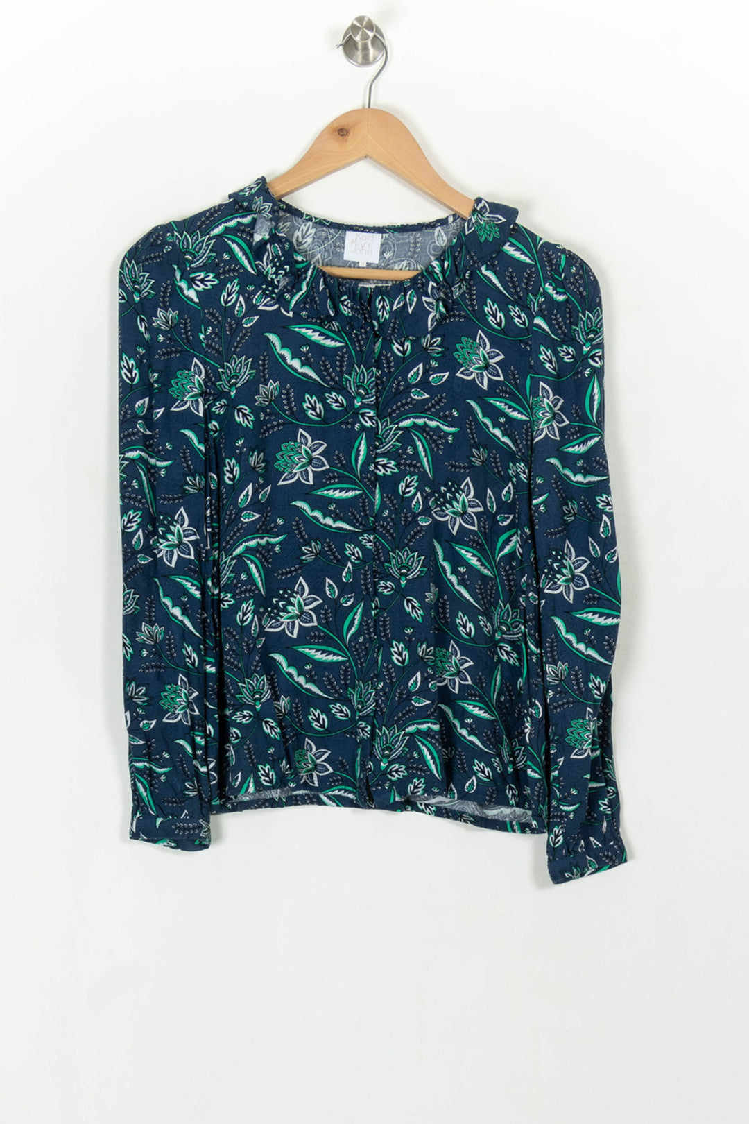 Blouse Fleurie Bleue et Verte - Taille S/36 de la marque Karl Marc John | PARAD120378 - Vendu par Paradigme - Image 2