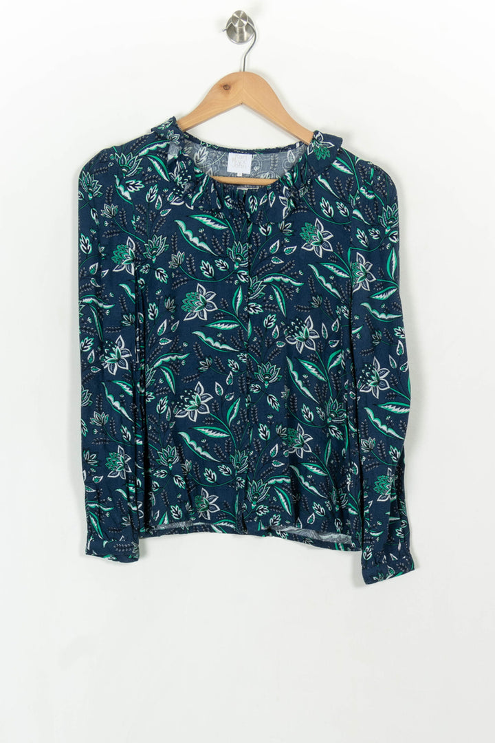 Blouse Fleurie Bleue et Verte - Taille S/36 de la marque Karl Marc John | PARAD120378 - Vendu par Paradigme - Image 2
