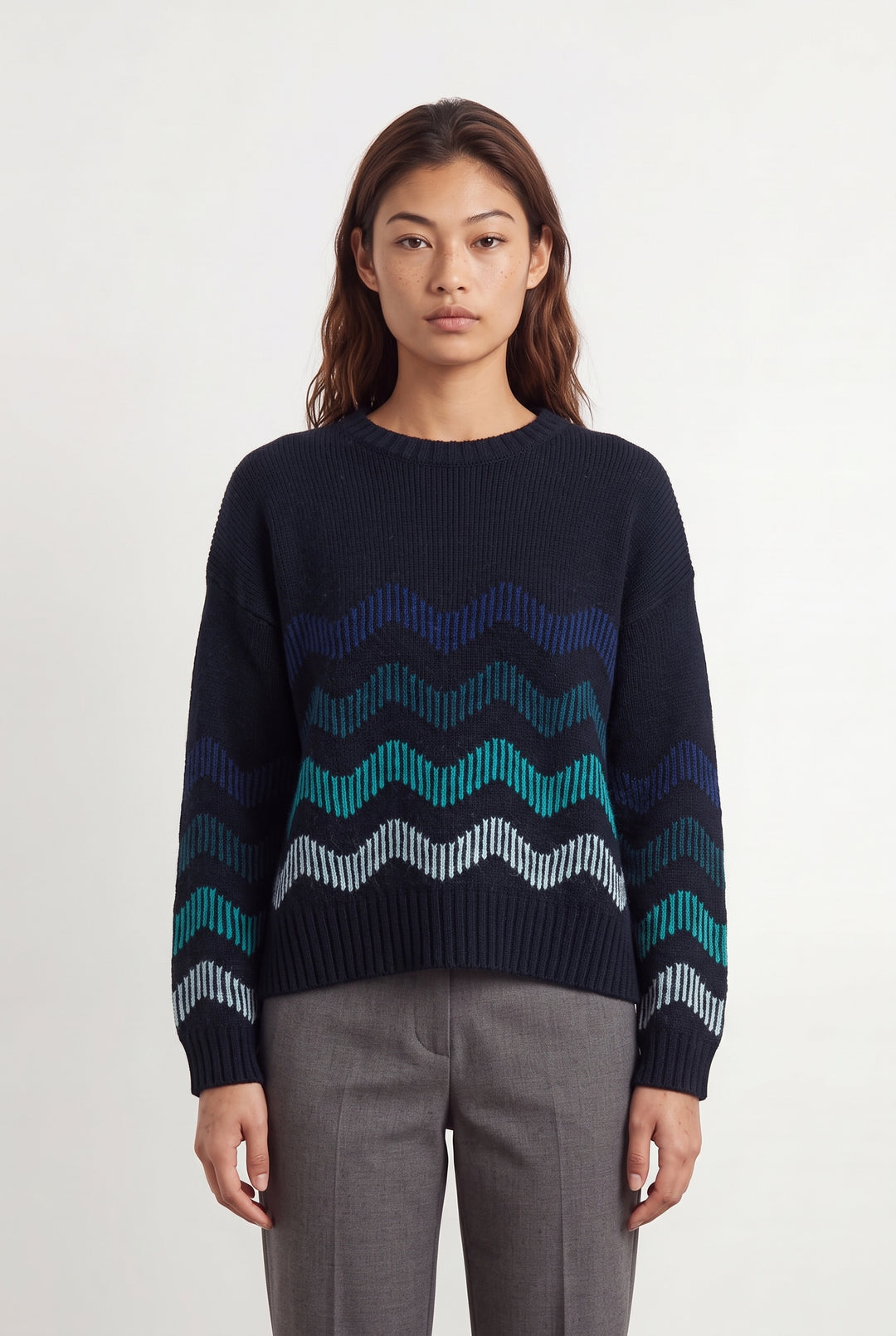 Pull Bleu et Vert - Taille S/36 de la marque La Fée Maraboutée | PARAD120381 - Vendu par Paradigme - Image 1