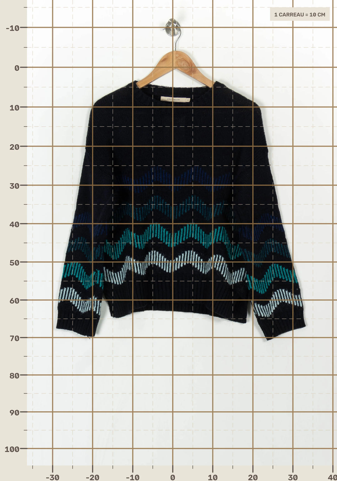 Pull Bleu et Vert - Taille S/36 de la marque La Fée Maraboutée | PARAD120381 - Vendu par Paradigme - Image 4