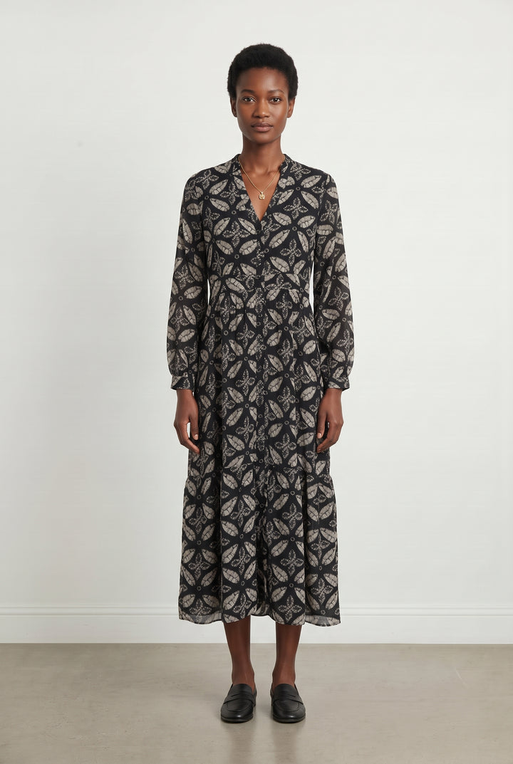 Robe Longue Noire et Blanche - Taille S/36 de la marque Maison 123 | PARAD120382 - Vendu par Paradigme - Image 1