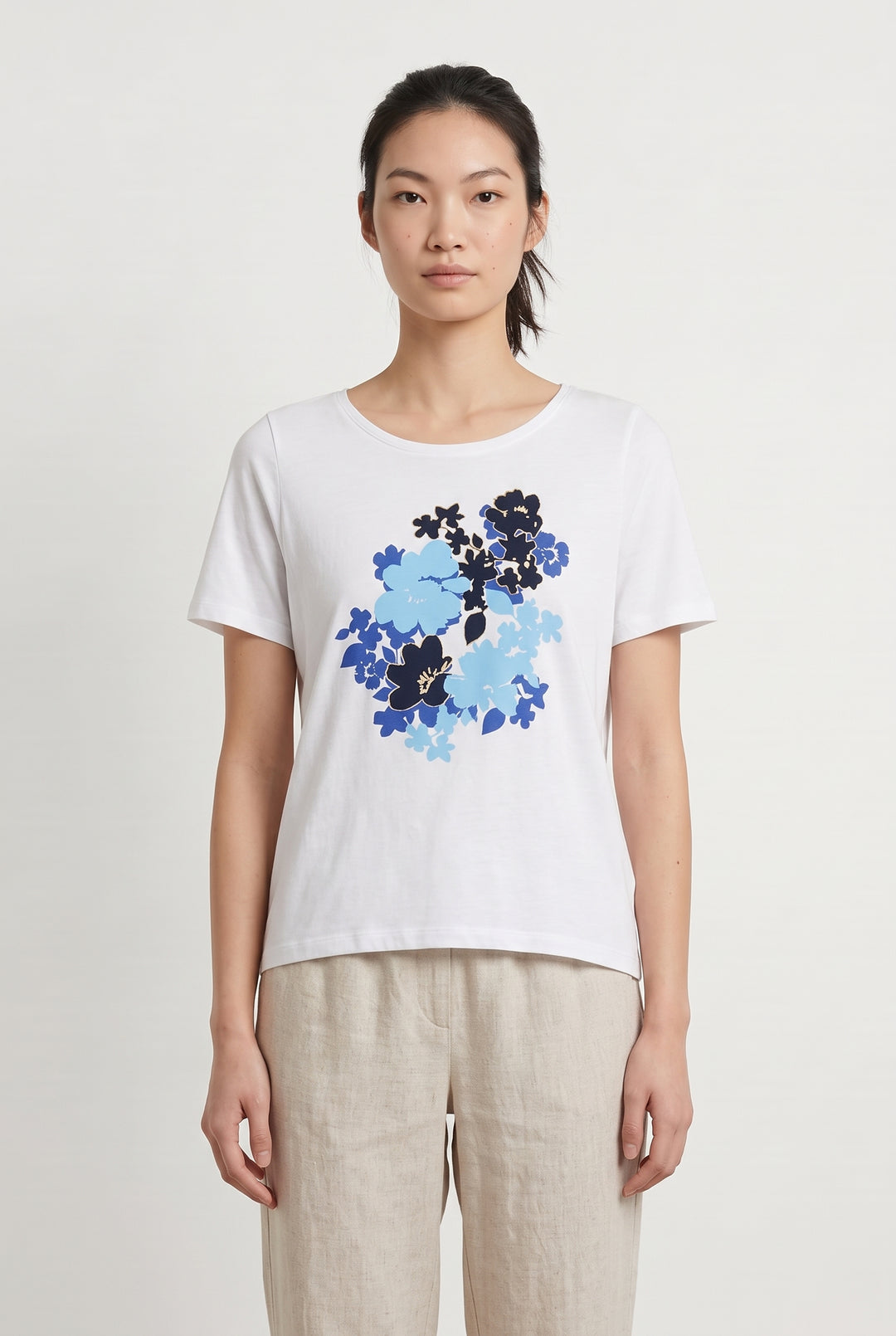 Tee-shirt Blanc et Bleu - Taille S/36 de la marque Caroll | PARAD120383 - Vendu par Paradigme - Image 1