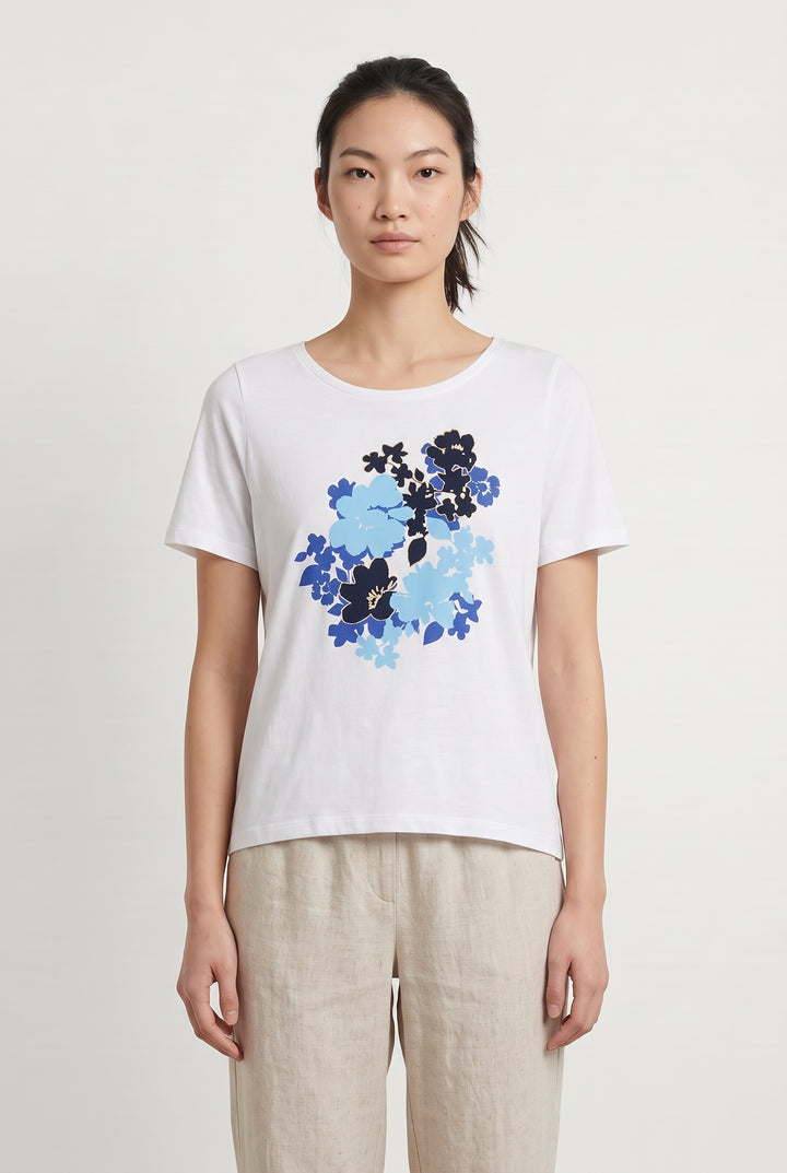Tee-shirt Blanc et Bleu - Taille S/36 de la marque Caroll | PARAD120383 - Vendu par Paradigme - Image 1