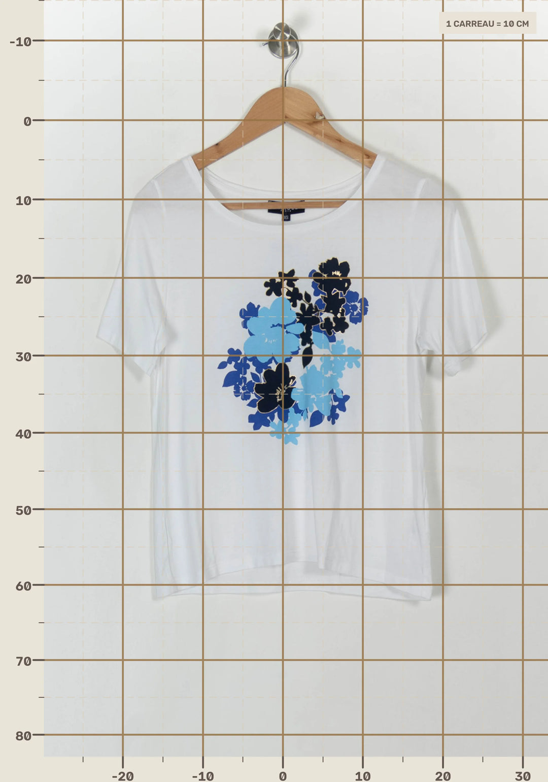 Tee-shirt Blanc et Bleu - Taille S/36 de la marque Caroll | PARAD120383 - Vendu par Paradigme - Image 4