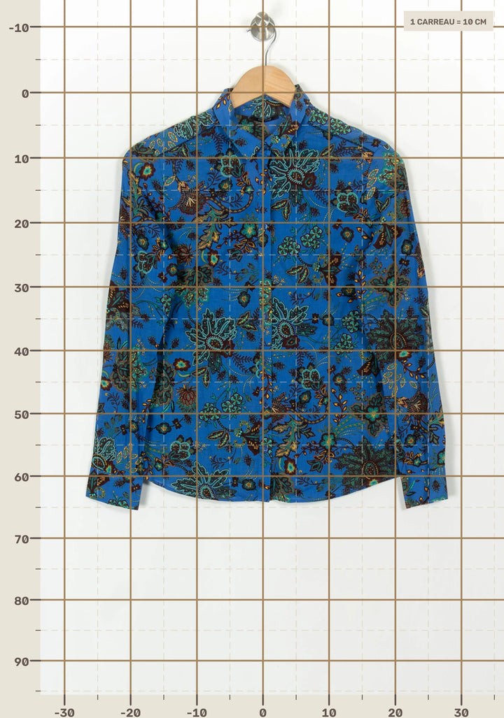 Chemise Fleurie Bleue - Taille S/36 de la marque One Step | PARAD120384 - Vendu par Paradigme - Image 4