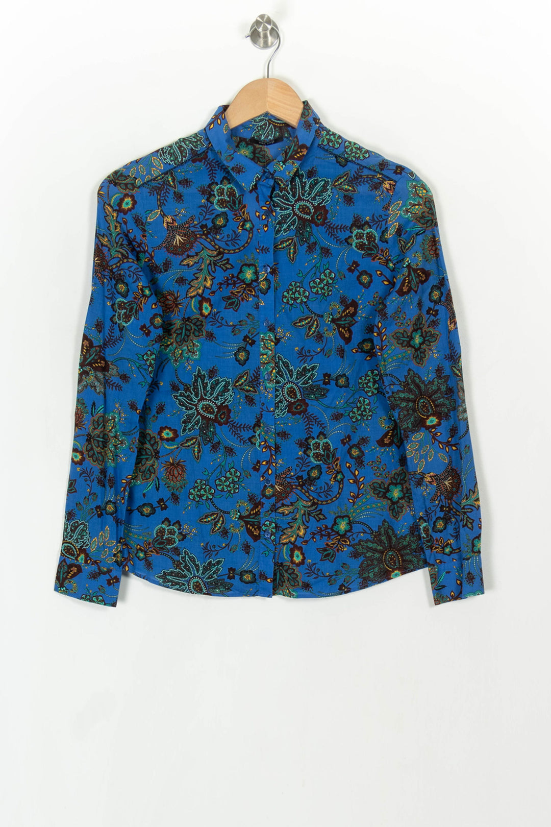 Chemise Fleurie Bleue - Taille S/36 de la marque One Step | PARAD120384 - Vendu par Paradigme - Image 2
